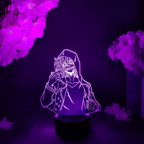 Tomura Shigaraki from My Hero Academia LED Manga Lamp Otaku Bedroom Bedside Table Night Light 3D Hologram Lighting Art Deco Gift