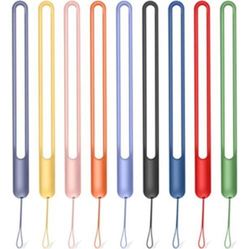 100 pcs Universal Silicone Wrist Lanyard Mobile Phone Chain Straps Keychain Charms ID Card Gym USB Badge Cord Hang Rope Lanyards