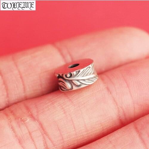 Vintage 100% 925 Sterling Silver Leaf Bead DIY Jewelry Findings Loose Beads Accessories