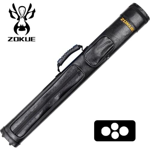 High Quality Billiard Pool Cue Case 4 Holes PU Cue Case 1/2 Split Durable Black Billar Case Professional Billiards Accessories