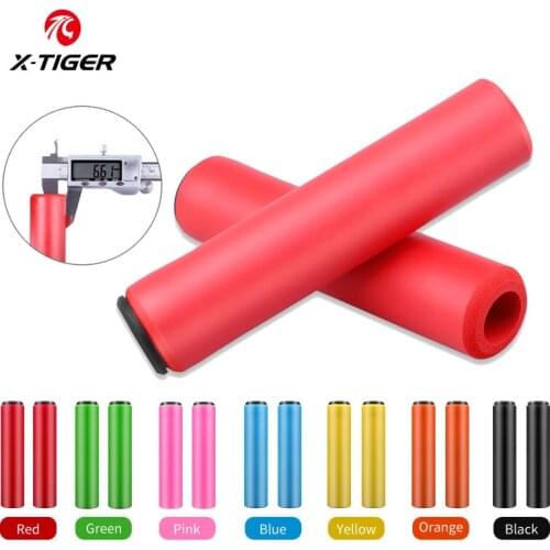 X-TIGER Bicycle Grips MTB Silicone Sponge Handlebar Grips Ultraight Anti-skid Shock-absorbing Soft Cycling Grips Accessories