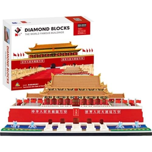 YZ Blocks World Famous 3D Model Big Building Toys Of Tiananmen Square in Beijing Mini Diamond Particle Brick High Difficulty Toy