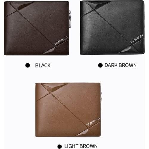 New mens wallet short horizontal wallet three-fold zipper personalized multifunction business mens wallet