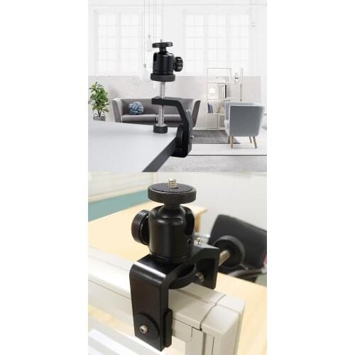 Camera clamp dslr quick release clamp universal desktop aluminum clip phone dslr support for camera photography accessories