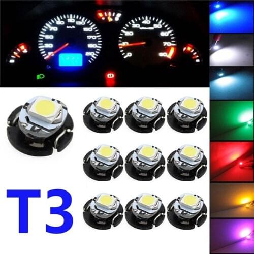 10Pcs 12V T3 3528 SMD LED Car Gauge Dashboard Cluster Bulb Lights Lamp Indicator