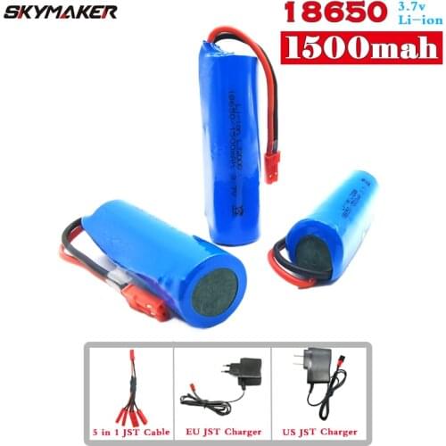 18650 3.7v 1500mah Lipo Battery For RC Drone Car Boat Water soft Gun Toys JJRC Q70 Lipo Battery 3.7v JST plug 18650 Battery
