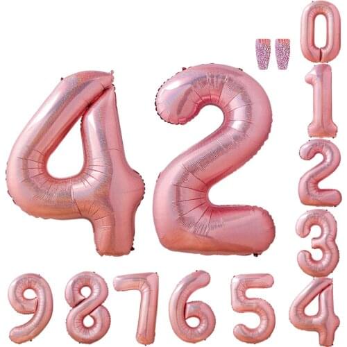 40 inch Rose gold balloon 0-9 number balloon festival event wedding arrangement birthday party decoration aluminum foil balloon