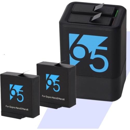 POOSUE ahdbt 501 hero6 accessories go pro Hero 5 6 7 8 gopro8 Batterie + HERO5 Dual Charger LED Charging for GoPro 5 battery