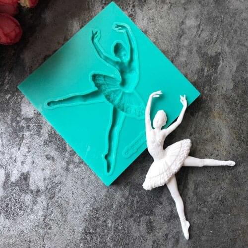 Ballet girl jumping action silicone mold candy chocolate mold crafts accessory mold