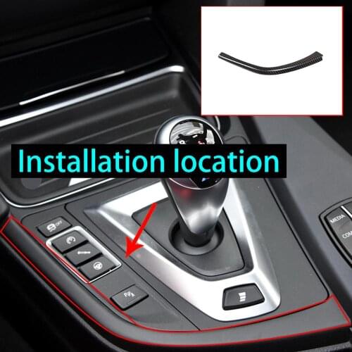 Real Carbon Fiber Car Gear Shift L Shape Strips Trim For BMW F80 F82 F83 M3 M4 2014-2018 LHD Accessories