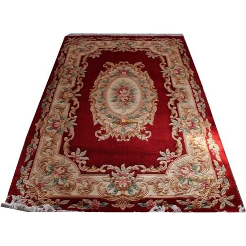 Large room rug machine Vintage Savonnerie Pattern woven Home Decore Folk Art Natural