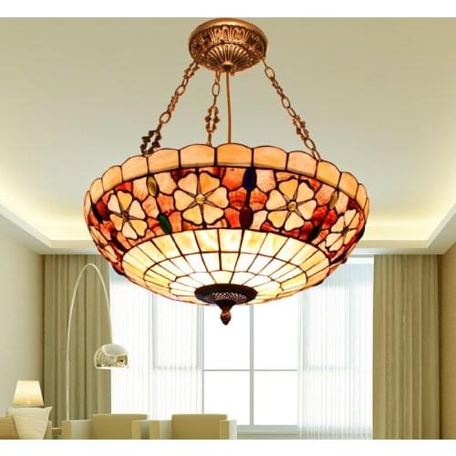 European Pastoral Mediterranean Sea Shell Pendant Light Living Room Counter Dining Room Hang Lamp lustre pendente