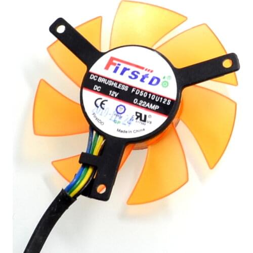 Video card fanNew Graphics card fan 45mm diameter blades 39mm pitch 4P 12V 0.22AMP FD5010U12S