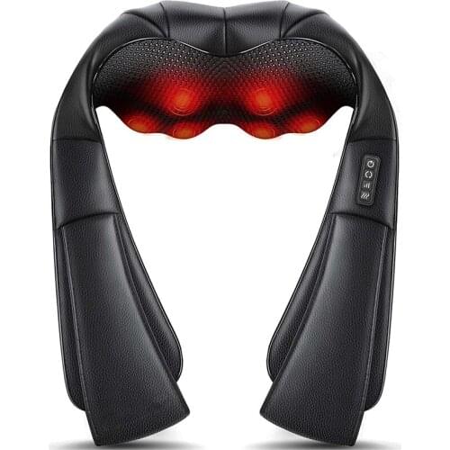 Back Massager PU Material Electric Shoulder Massager With Heat Kneading Massager Shawl For Neck Back Shoulder