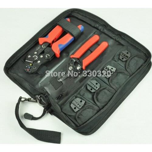 Hand Crimping Tool Set crimping tool kit with cable stripper and cutter and 4 replaceable die sets