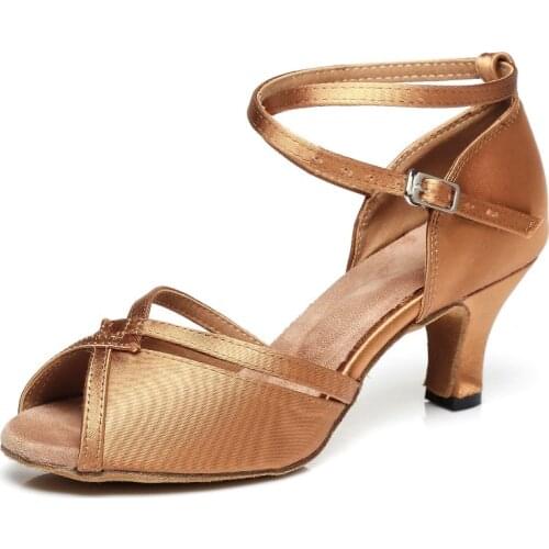 New Comfortable Soft Sole Latin Dancing Shoes tango ballroom dance shoes for Women/Ladies/Girls 3 Colors Heel 6/7.5/9cm A133