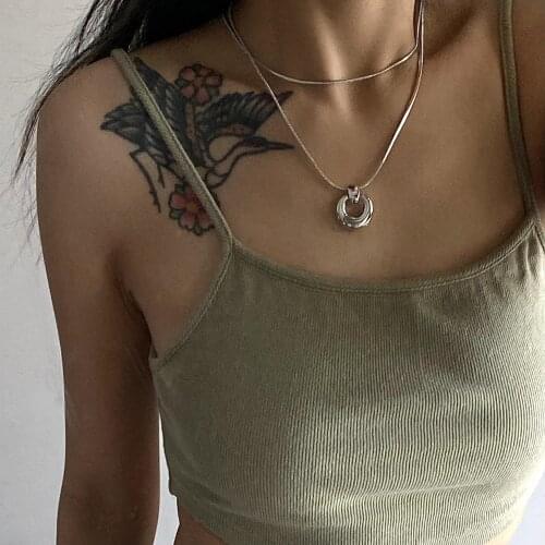 2021 Dazan New Anti-allergic Minimalist Double Layers Cross Gold Plated Designer Couple Sublimation Necklace For Women