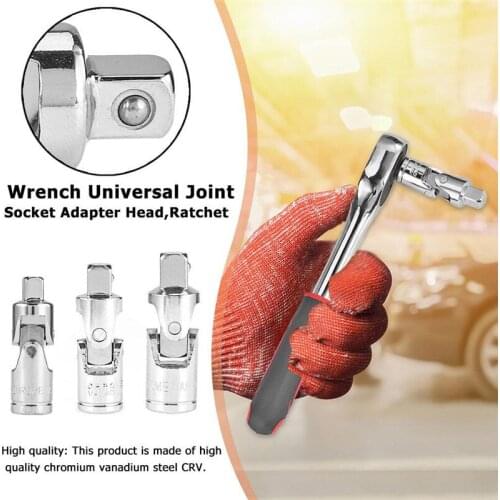 3pcs Set Car Modification Ratchet Wrench Socket Adapter Quenching Heat Treatment Sleeve Bar Repair Swivel Joints