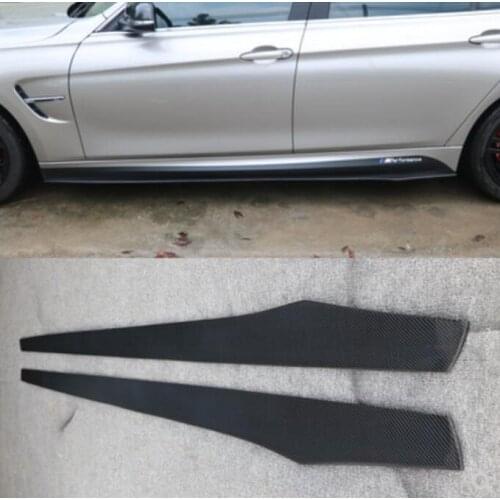 High quality Carbon Fiber Side Skirts Kit Lip Splitters Bumper Cover Fits For BMW 3 series M3 F30 F35 2013 2014 2015 2016