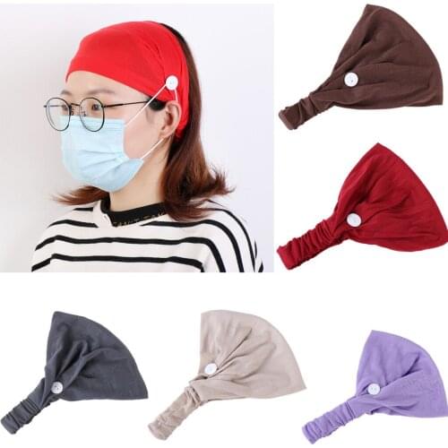 Hair Band Button Headband hair band Holder bandana - Protect Your Ears Headband 5pcs Hair Accessories Gumki Do Wlosow