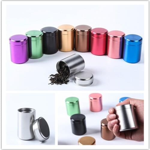 Airtight Smell Proof Container Aluminum Herb Stash Jar Tea Coffee Storage Box tea caddies box