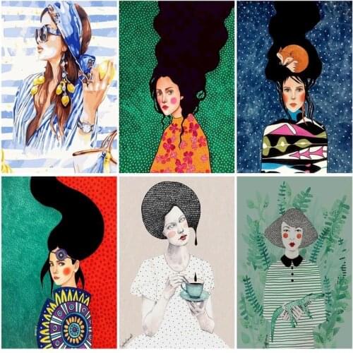 Coloring By Number Portrait Diy Oil Painting By Numbers Girl Frame Picture Home Decoration Drawing On Canvas Hand Painted Kits
