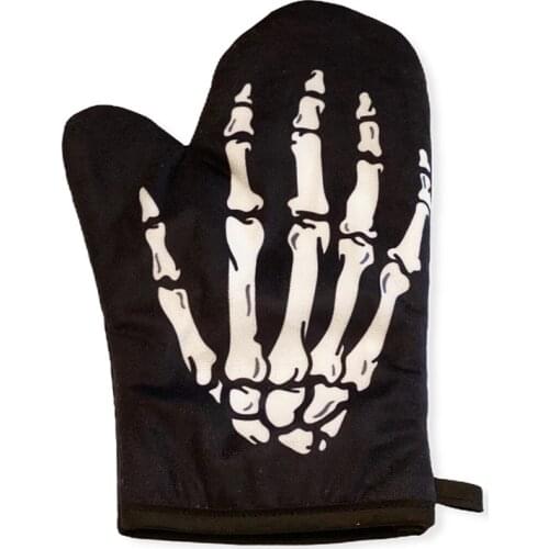 Skeleton Hand Oven Mitt Christmas Housewarming present Gift Friends Family happy Halloween dinner party BBQ Kitchen decoration