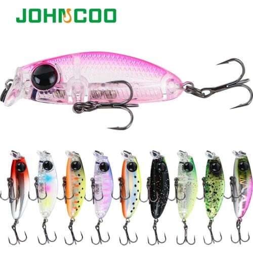 JOHNCOO Slowly Sinking Minnow UL fishing Lure and Wobbler for Trout 40mm 2.5g quality professional minnow