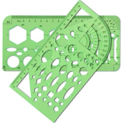 Drawing template transparent 6-Piece set DIY architectural hollow design tool PET template ruler
