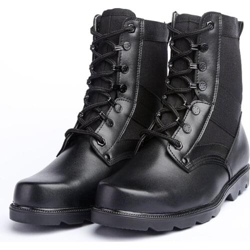 Warmest Wool Black Ankle Boots Steel Toe Work Shoes for Man Spring Autumn Lace Up Army Boots Homme Safety Shoes High Top