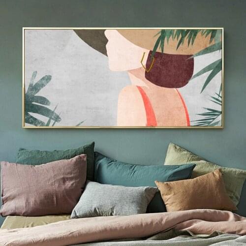 Nordic Abstract Youth Lady Canvas Painting Artistic Modern Girl Poster Print For Living Room Bedroom Home Wall Art Picture Decor