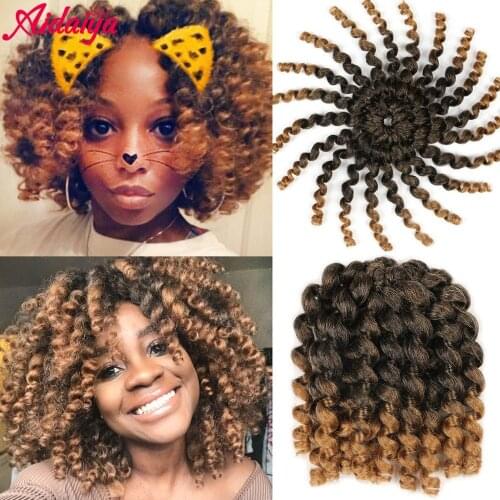 Aidaiya Jumpy Wand Curl Crochet Hair Ombre Jamaican Bounce Curl Braids Synthetic Braiding Hair Extension for Black Women