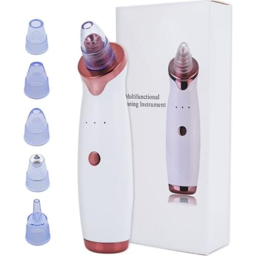 Hot Electric Blackhead Remover Vacuum Suction Face Pimple Acne Extractor Facial Pores Cleaner Skin Care machine with 5 heads
