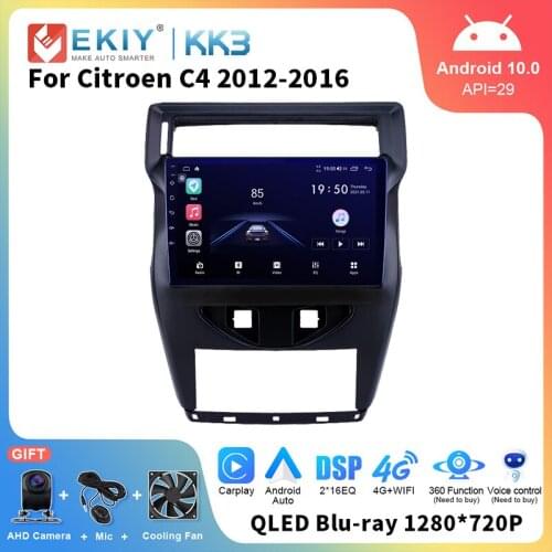 EKIY Android 10.0 Car Radio For Citroen C4 C-Triomphe C-QUATRE 2012 2013 2014-2016 GPS Navi Stereo Multimedia Auto Audio Player