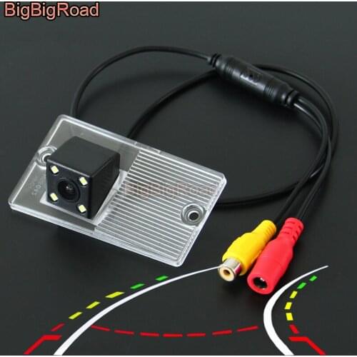 BigBigRoad Car Intelligent Dynamic Trajectory Tracks Rear View Backup CCD Camera For KIA Naza Sorento MK1 2003 2004 2005 - 2008