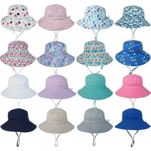 16 Colors quick dry Kid hat Boy Girl Unisex Bucket Hats With rope Sun Hats Breathable Solid Summer Children bonnet Hats Sun Hat