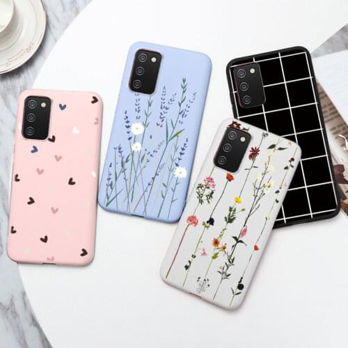 For Samsung Galaxy A02S Case Flower Love Heart Silicone Soft TPU Phone Cover For Samsung A02S 6.5'' A 02S A025 Back Shells Cases