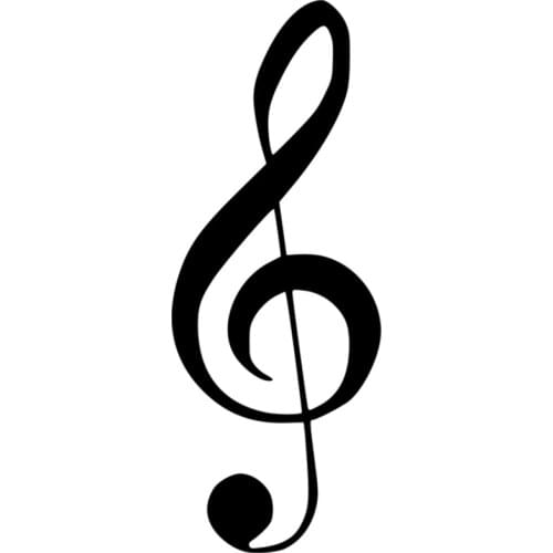 CK2024#10*26cm Treble clef funny car sticker vinyl decal silver/black car auto stickers for car bumper window car decorations