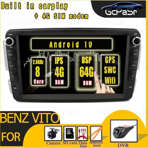 DSP 4G+64G Android 10 Audio Car Multimedia Player For Mercedes Benz Clk W209 W210 M/ML Vito W203 W639 W168 Vane Radio Navigation