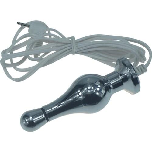 Electric shock wave physical vibrator therapy device metal anal plug electro stimulation butt sex toys adult products