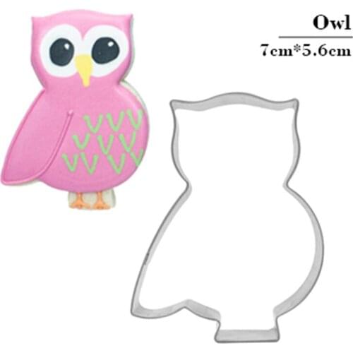 ANGRLY Stainless Steel Cookie Cutter Owl Shape Biscuit Mould Cake Decor Cookie Egg Tools Cutter Pancake Mould Biscuit