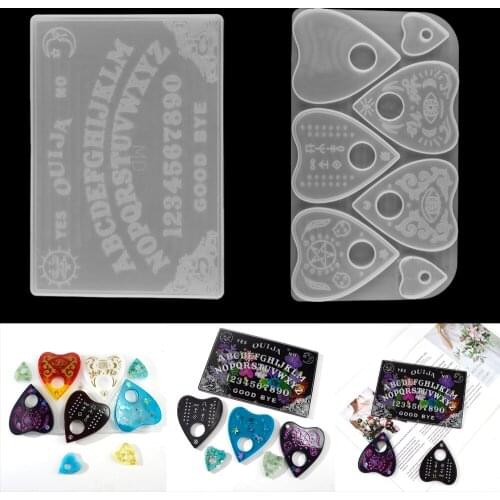 Crystal Silicone Divination Board Psychic Board Mold Heart Shape Pendant Listing Casting Mould for DIY Epoxy Resin Crafts Tools