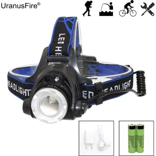IR Sensor Headlight Induction USB Rechargeable T6 LED Headlamp Flash light Head Lamp with USB Charger + 18650 Li-ion Battery