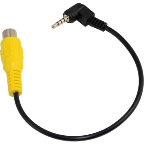 90 Degree Right Angle 2.5MM Jack Male To RCA Female Adapter Cable Stereo AV Cable For GPS AV-In Converter Black Video 0.25M