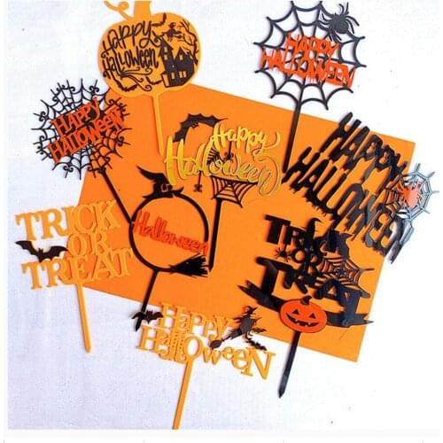 Halloween Serial Happy Birthday Cake Topper Decoration Card Acrylic Party Birthday Cake Topper Decoration New Arrival 2021