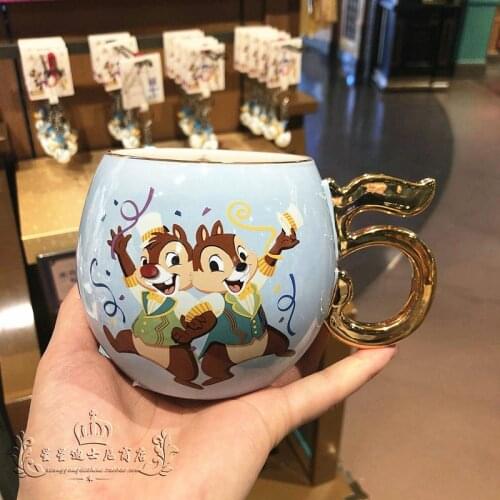 Disney Coffee Cup Steel Tooth Qiqi Big Nose Titi Cartoon Cute Ceramic Cup Cups