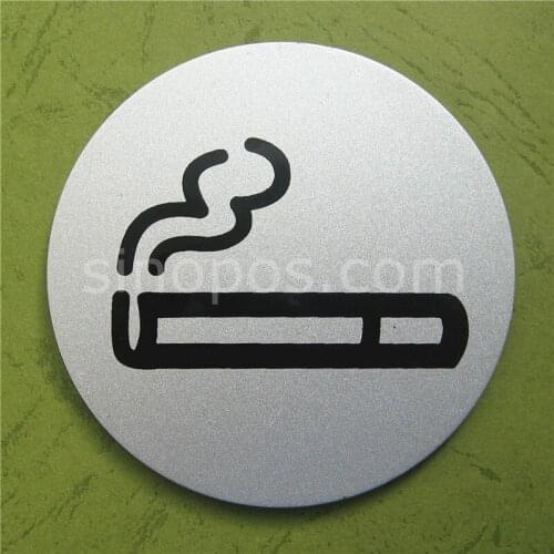 Smoking Area Round Sign 83mm, aluminum composite panel steel board allowed mark room wall door window sticker pub poster signage