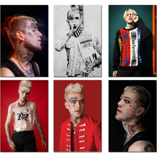 Lil Peep Hip Hop Rap Music Star Art Prints Silk Canvas For Wall Pictures Room Decoration-002
