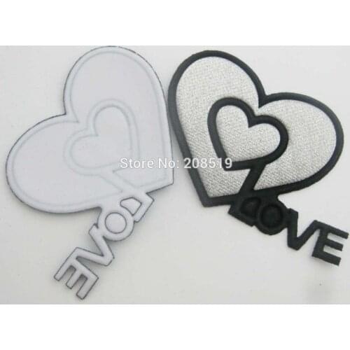 AENNOV Fashion appliques Kids clothes accessories 20pcs Love PVC iron patch 5cm