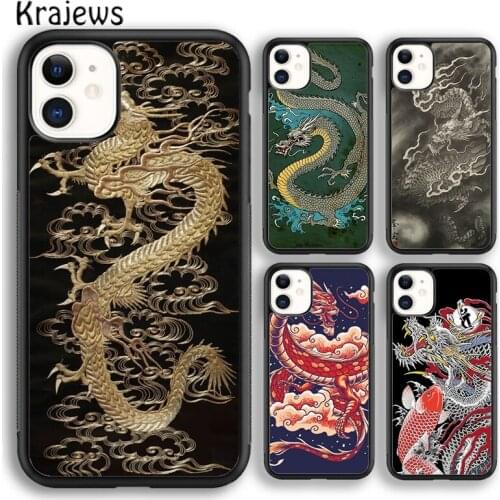 Krajews Ancient Japanese Dragon Soft Phone Case Cover For iPhone 5 SE 6s 7 8 plus X XR XS 11 12 pro max Samsung Galaxy S8 S9 S10